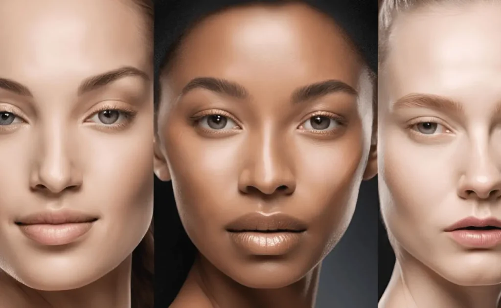 Três mulheres de etnia diferente - pele